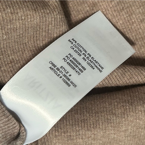 Aritzia HomeStretch Rib Solo Longsleeve Shirt Color Heather Nomad Taupe Size XL - Picture 7 of 7
